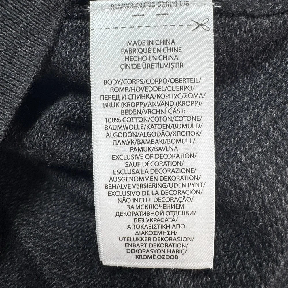 Polo Ralph Lauren Sweater Men Large Pima Cotton V-Neck Herringbone Gray Charcoal